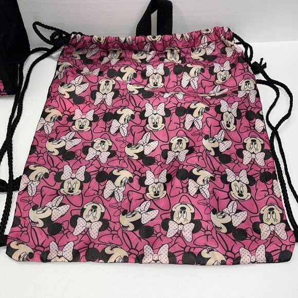Disney Mini drawstring backpack and Lunch Box Pink Black - Picture 4 of 13